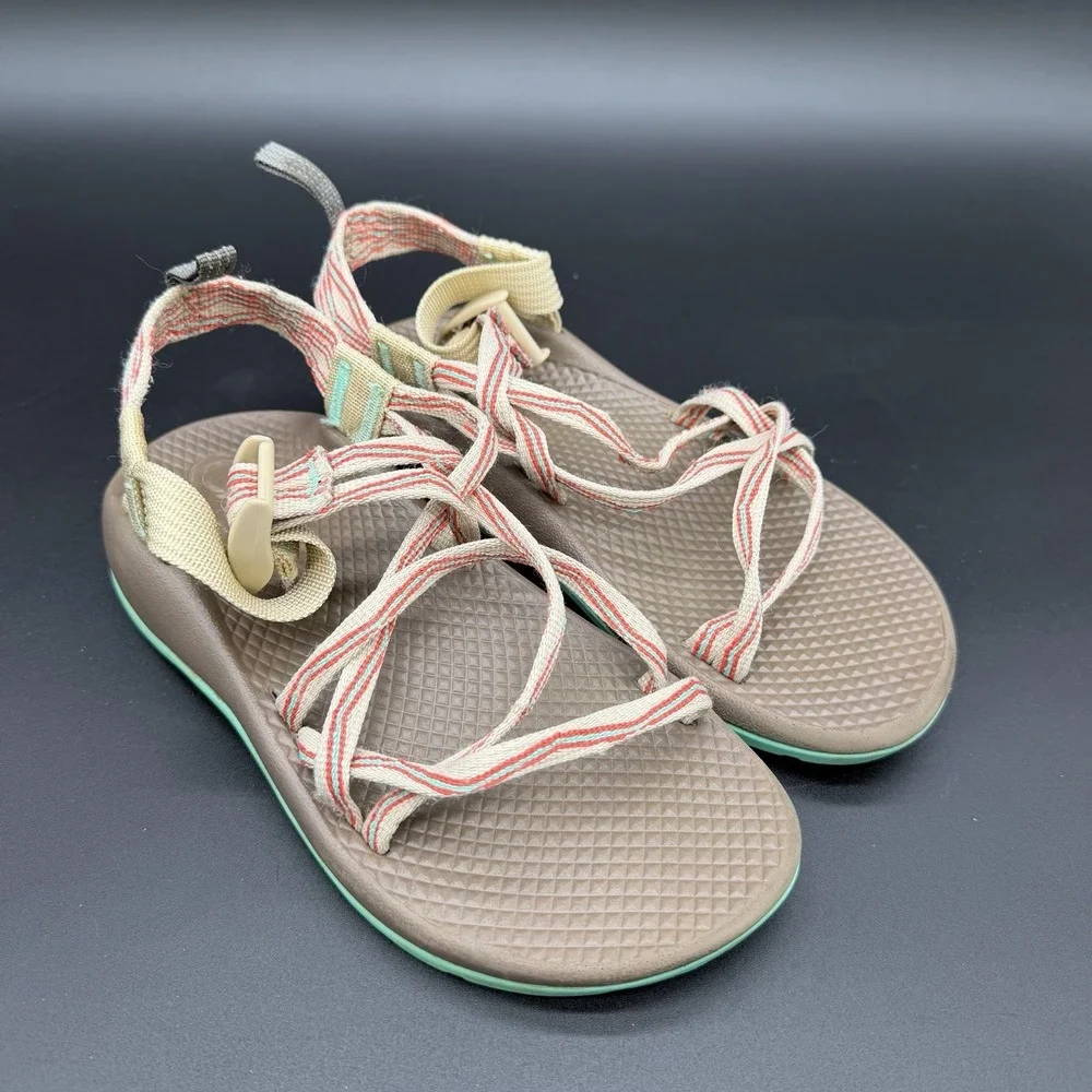 Chaco Big Kids‎ Juniors Size 2 ZX1 Ecotread Orange Blue Brown Souls Waterproof